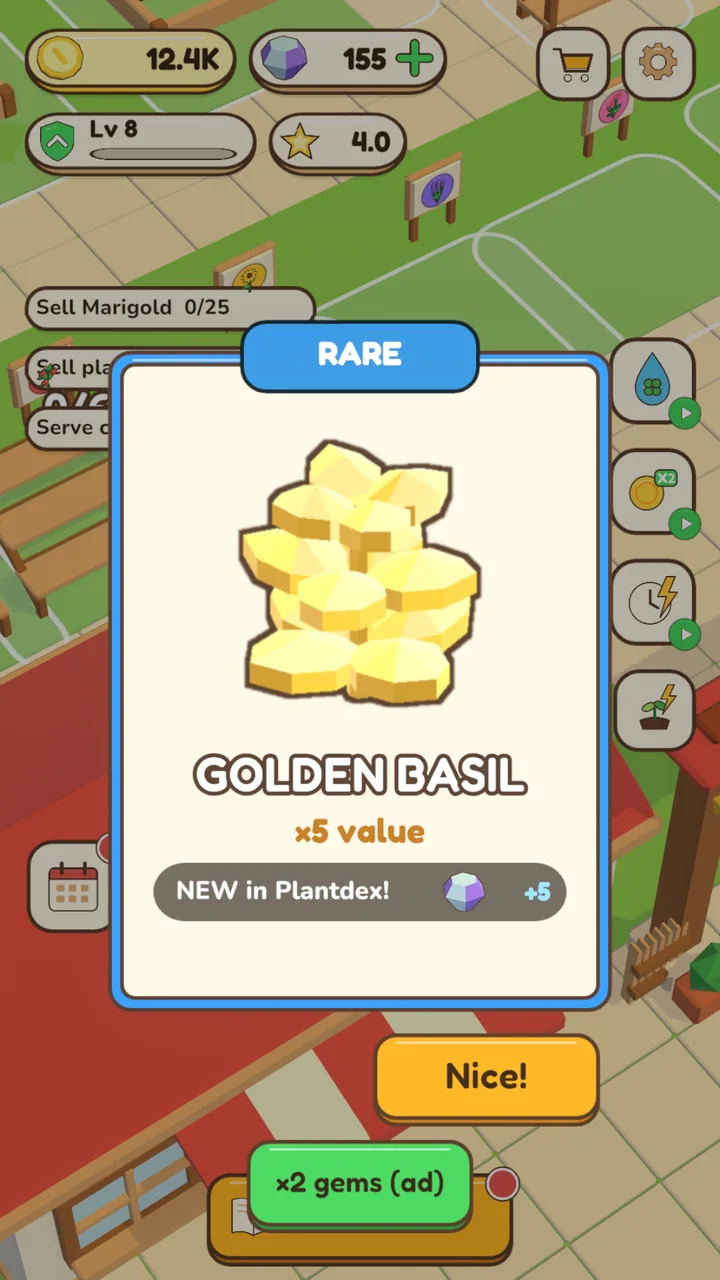 A Rare reveal card: Golden Basil, five times the value, new in the Plantdex